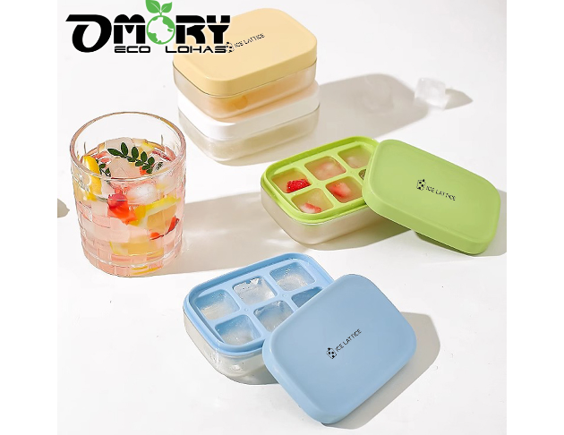 【OMORY】MINI6格下壓式製冰盒(附座)-隨機2入