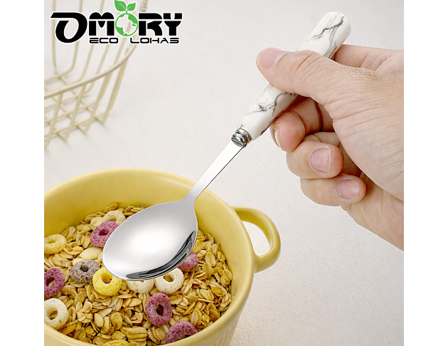 【OMORY】304簡約陶瓷柄餐匙