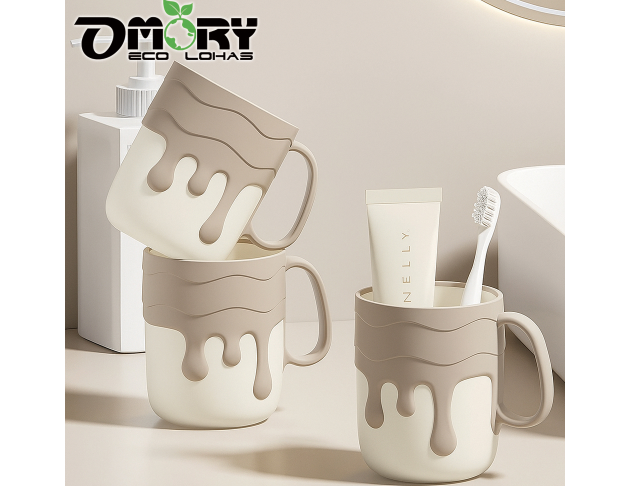 【OMORY】奶油風把手漱口杯