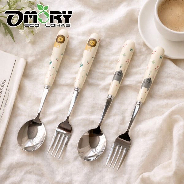 【OMORY】304動物陶瓷柄餐匙